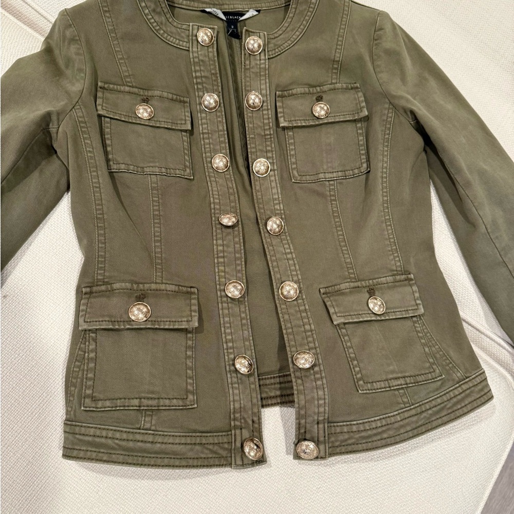 White House Black Market Army Green Military Style Jacket